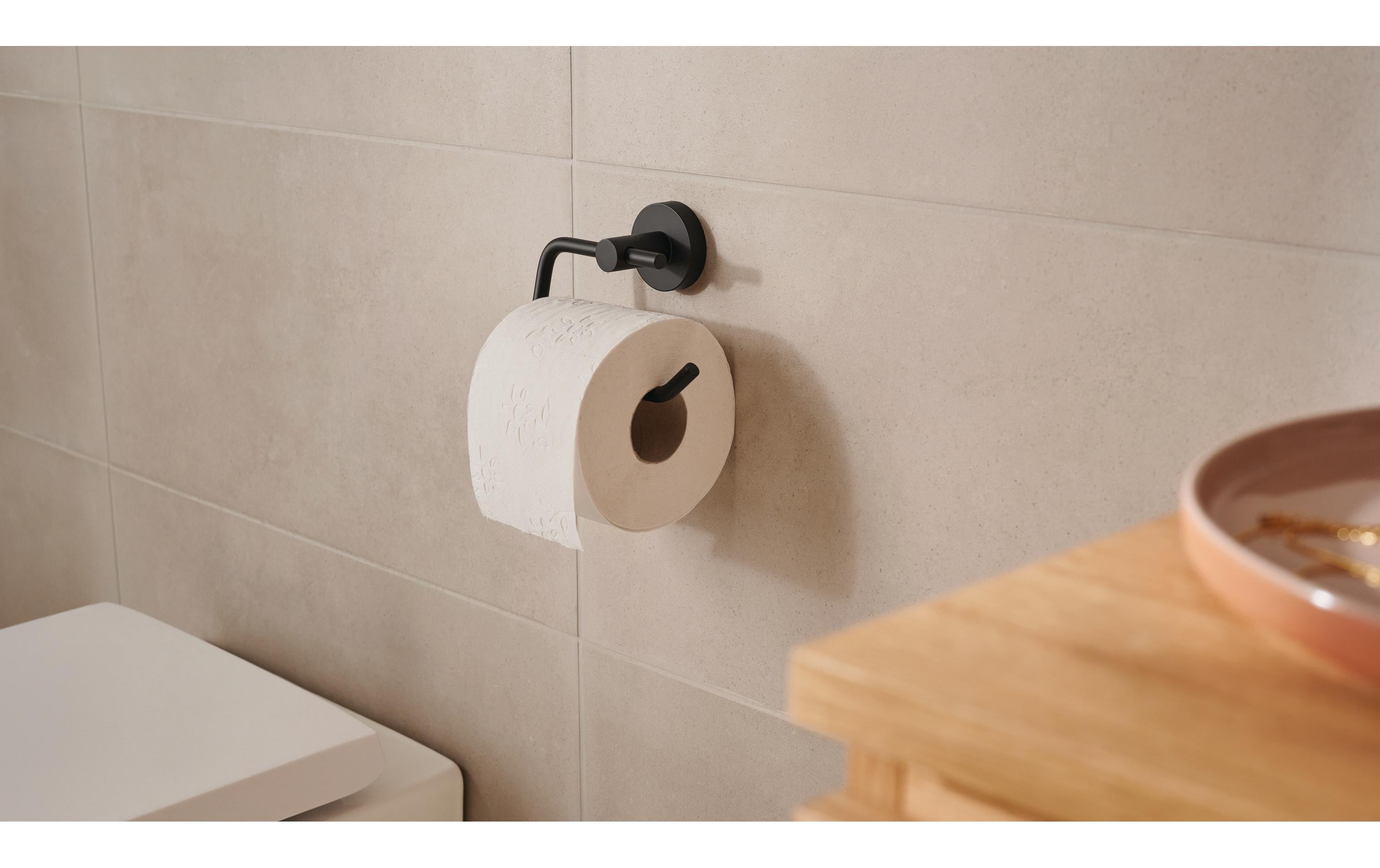 tesa Toilettenpapierhalter ohne Deckel, Moon Black, Schwarz