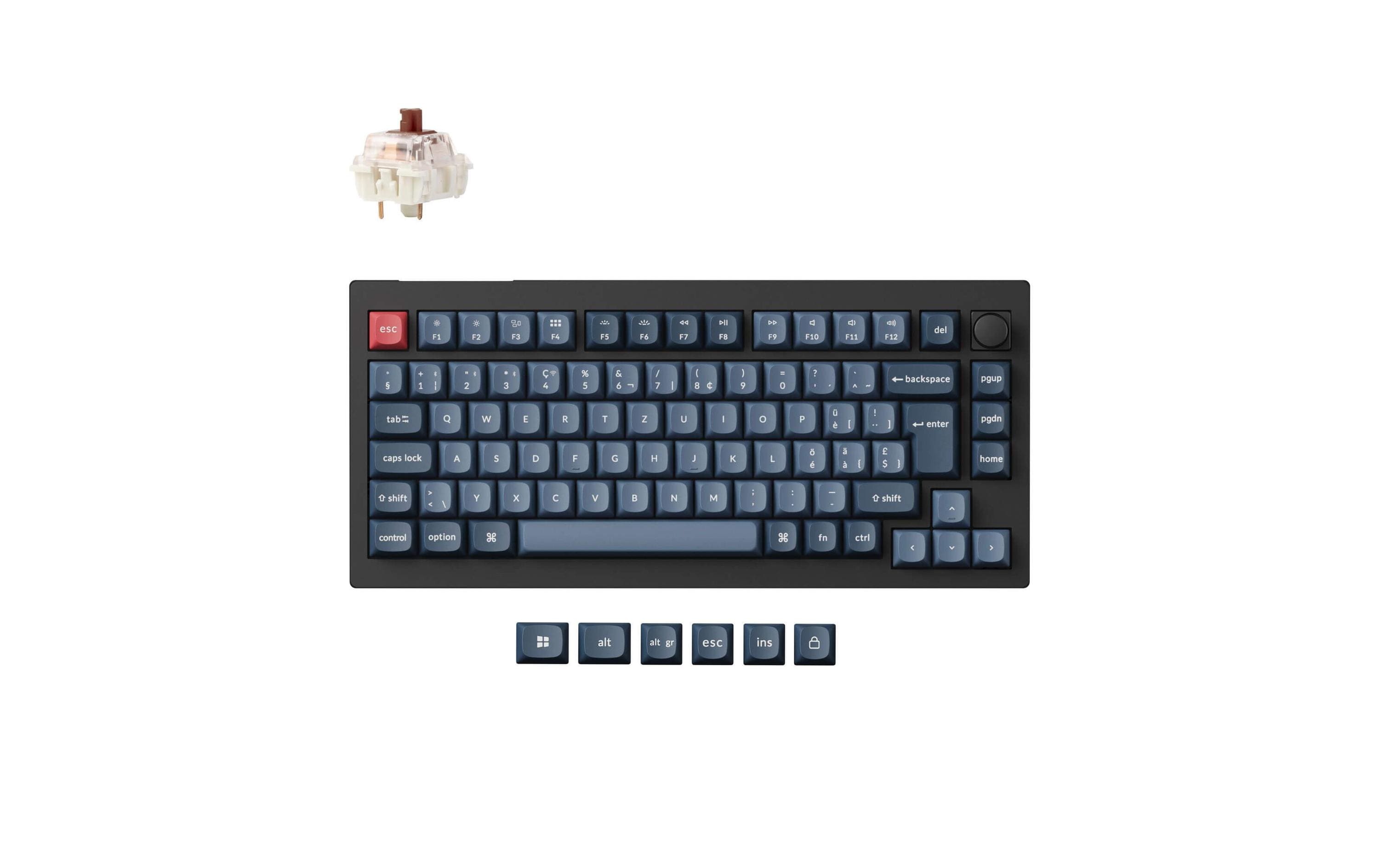 Keychron Gaming-Tastatur V1 Max Black Brown Switch Keychron Gaming-Tastatur V1 Max Black Brown Switch