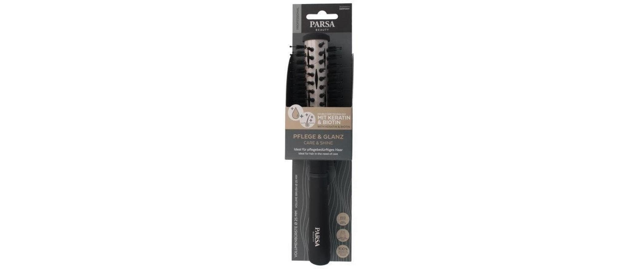 Parsa Beauty Keratin Care and Shine Rundföhnbürste Schwarz