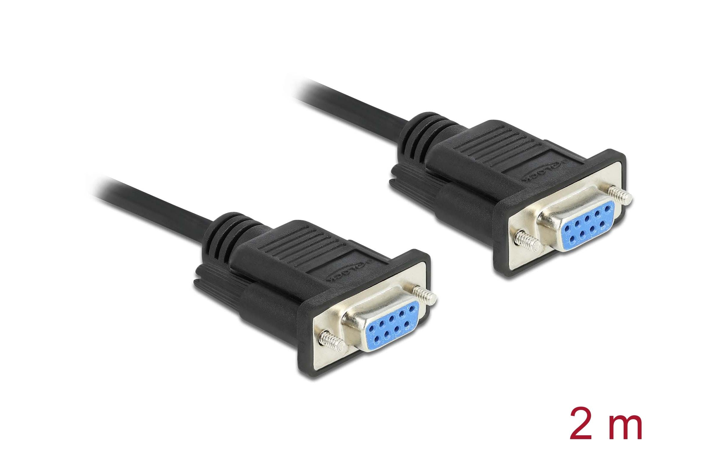 Delock Anschlusskabel Nullmodem RS-232 D-Sub 9 f-f 2 m Delock Anschlusskabel Nullmodem RS-232 D-Sub 9 f-f 2 m