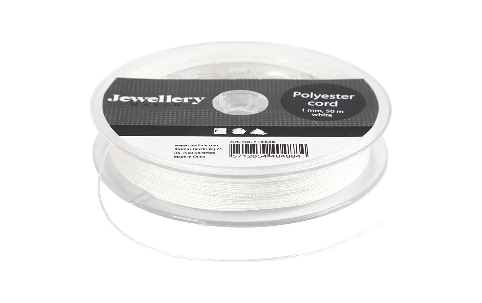 Creativ Company Kordel aus Polyester 1 mm weiss 50 m