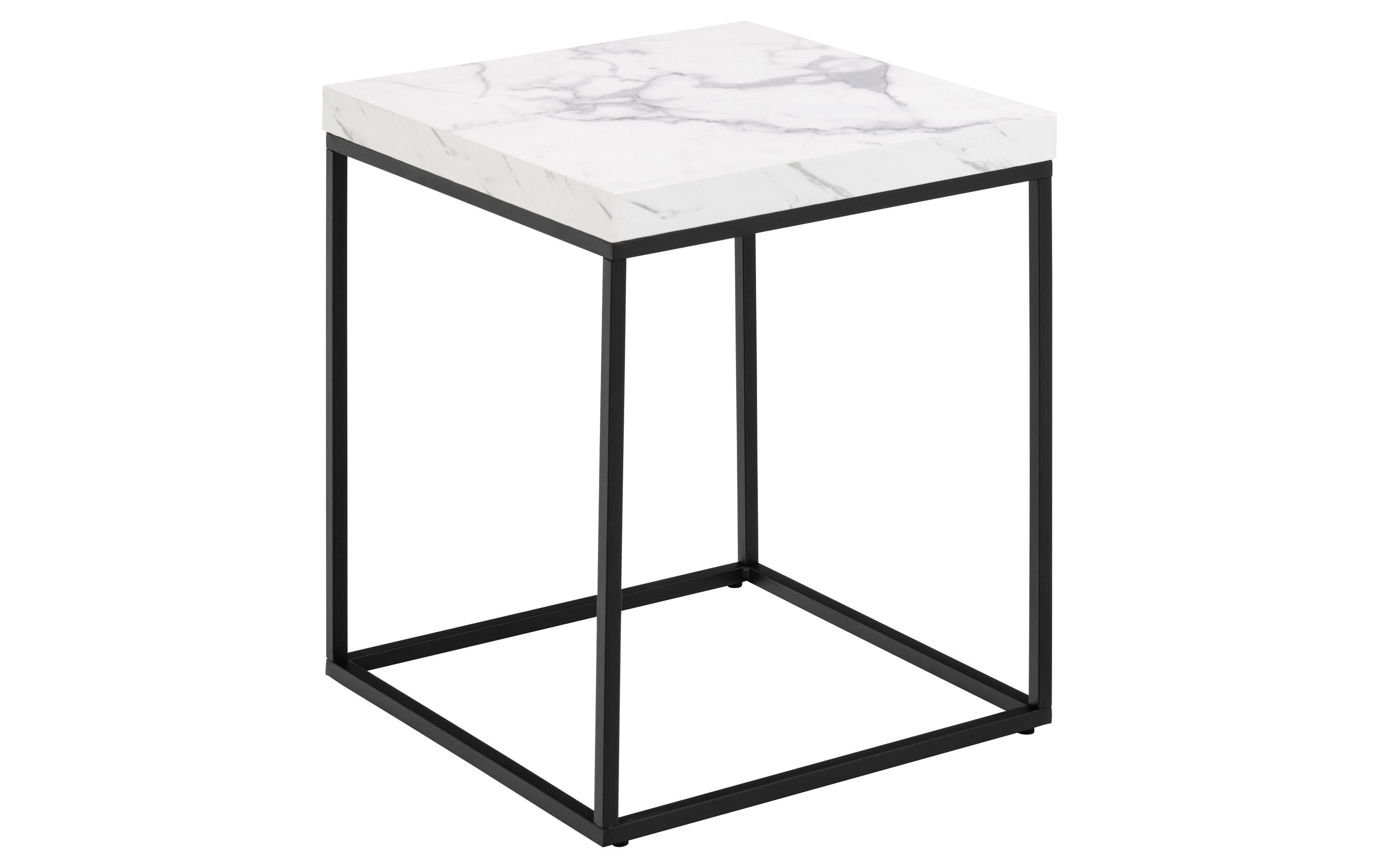 AC Design Beistelltisch Barossa 40 x 40 x 45 cm, Schwarz/Weiss
