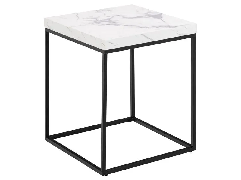 AC Design Beistelltisch Barossa 40 x 40 x 45 cm, Schwarz/Weiss
