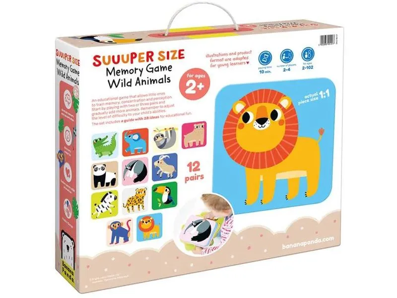 Banana Panda Memo-Spiel Suuuper Size Wild Animals Pappe 30 Teile