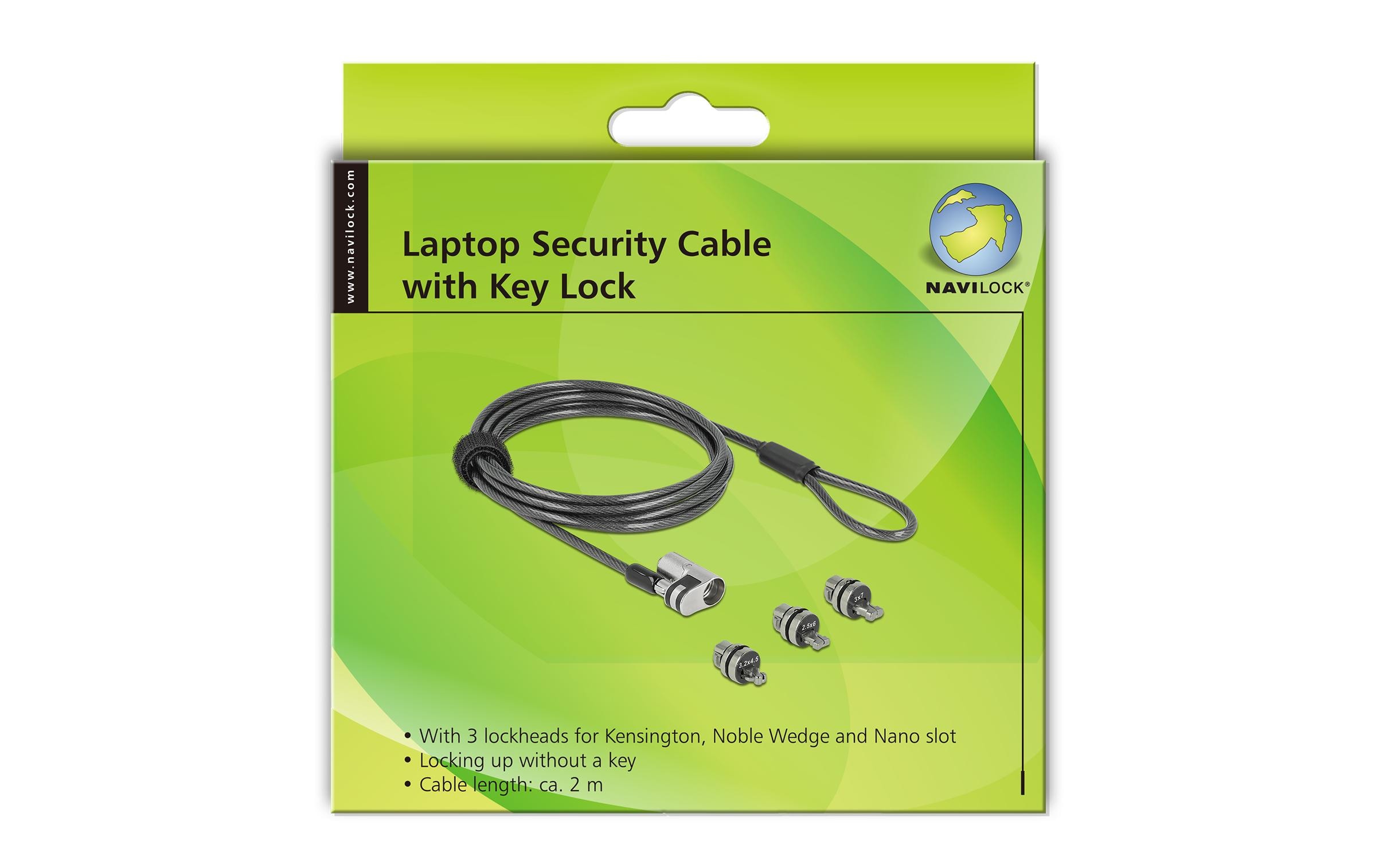 Navilock Sicherheitsschloss mit 3 Verriegelungsköpfen