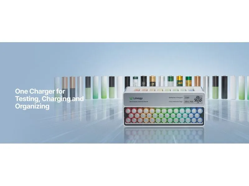 Linogy Ladegerät AA AAA Ladegerät 8-Fach, mit Batterietester, Weiss Linogy Ladegerät AA AAA Ladegerät 8-Fach, mit Batterietester, Weiss