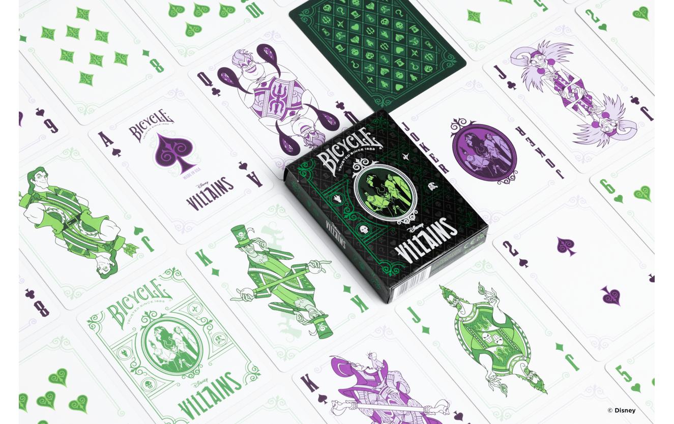 Bicycle Poker Disney 100 - Green / Purple Villain assortiert