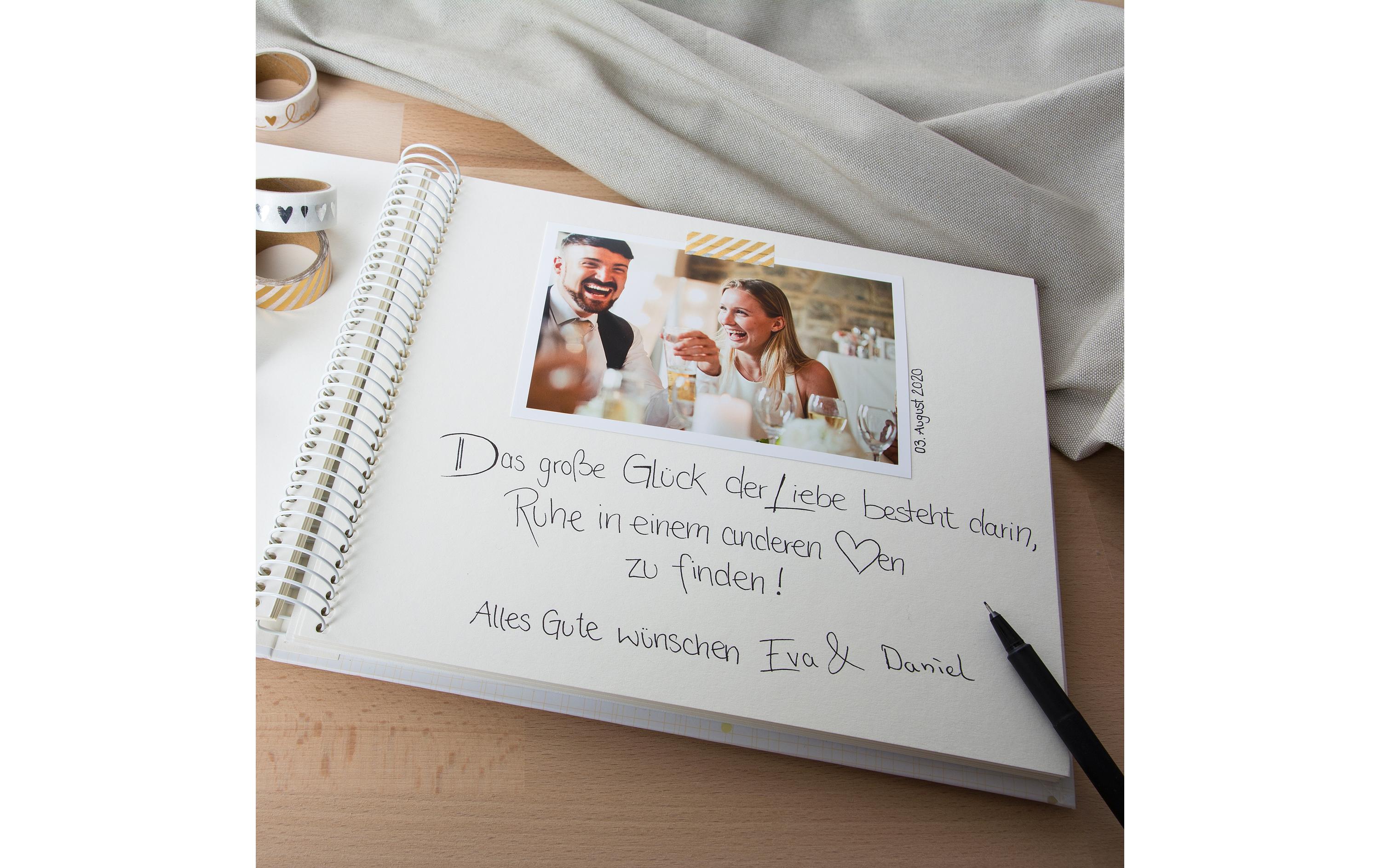 Goldbuch Foto-Gästebuch Herzklopfen 29 x 23 cm, 50 Seiten, Beige