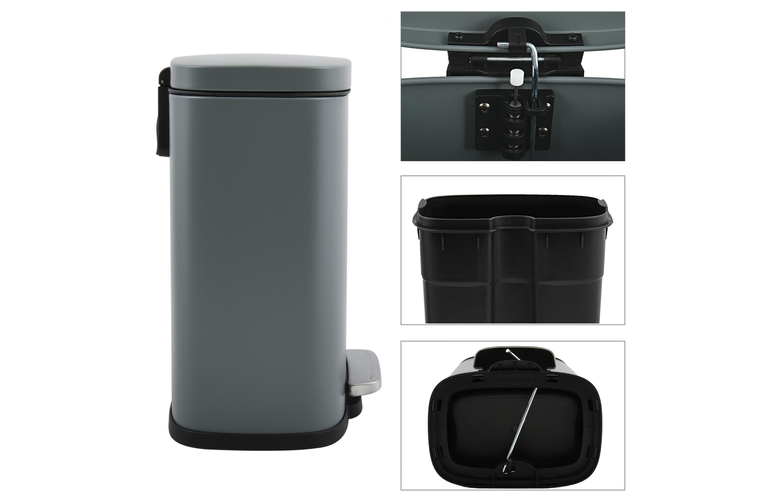 spirella Treteimer Poubelle Akira Matt 12 l, Grau