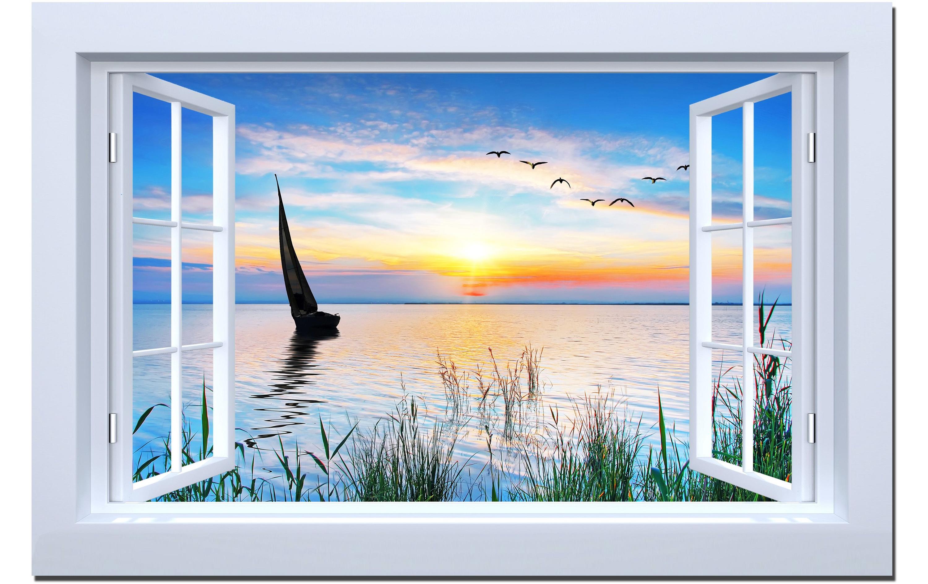Dameco LED Wandleuchte Bild Fenster auf See