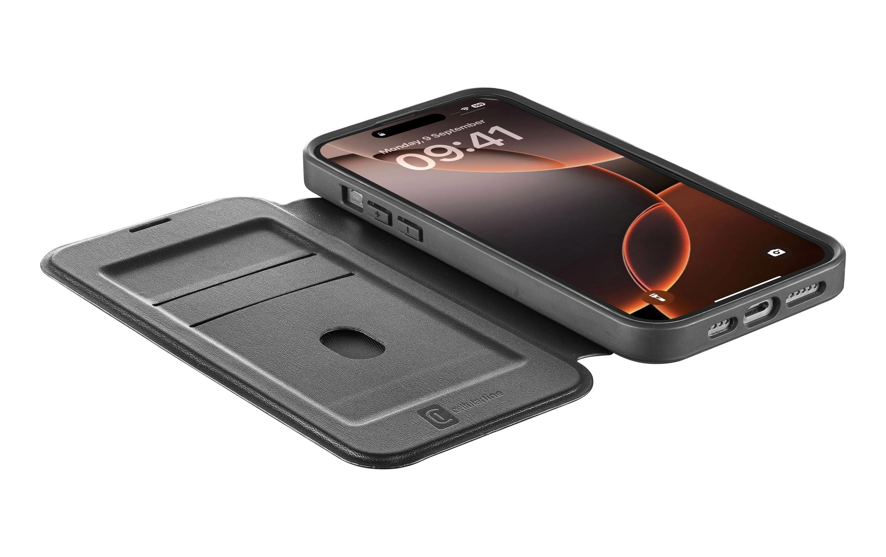 Cellular Line Book Cover Book Case iPhone 16 Pro Black Cellular Line Book Cover Book Case iPhone 16 Pro Black