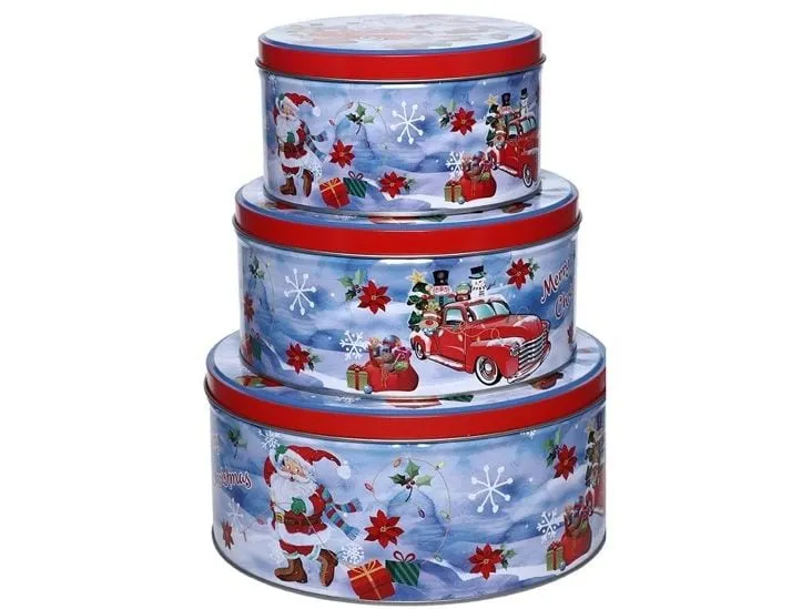 Dameco Guetzli-Dose Santa & Auto 3-teilig Dameco Guetzli-Dose Santa & Auto 3-teilig