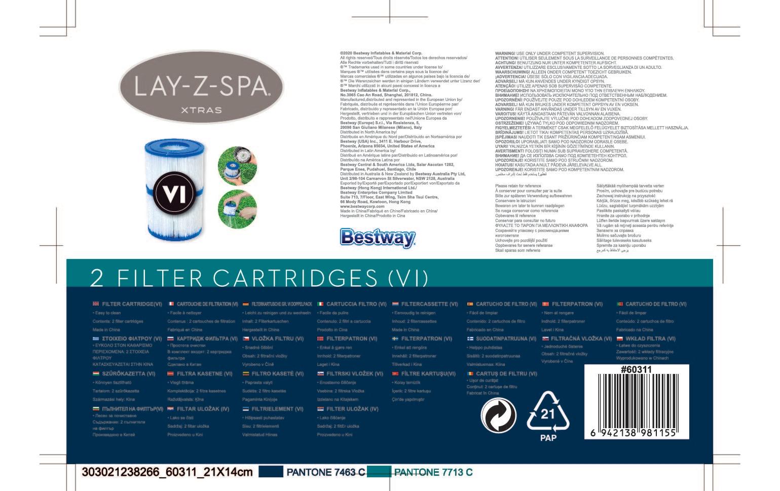 Bestway Pool-Filterkartusche Lay-Z-Spa VI