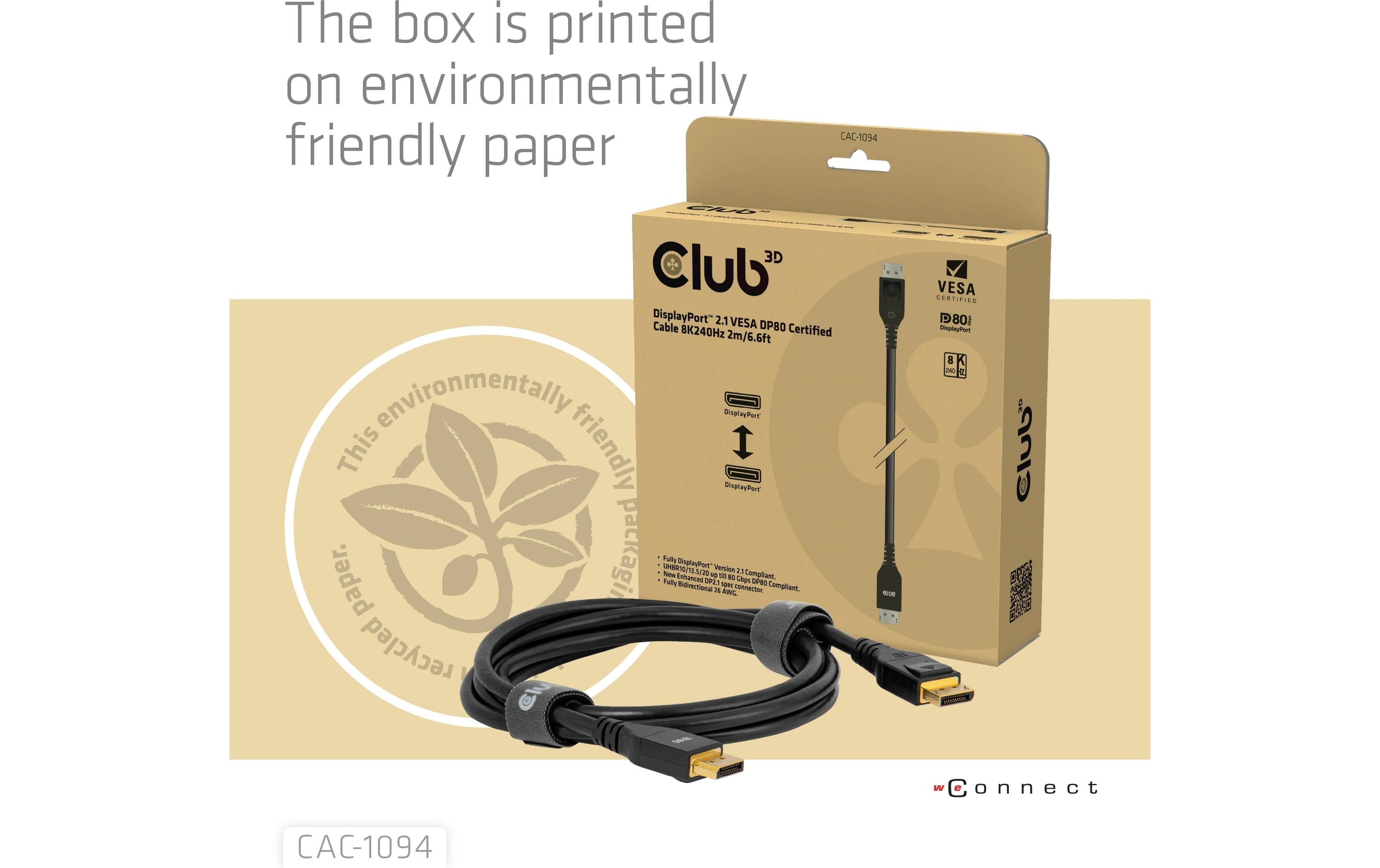 Club 3D Kabel CAC-1094 DisplayPort - DisplayPort, 2 m