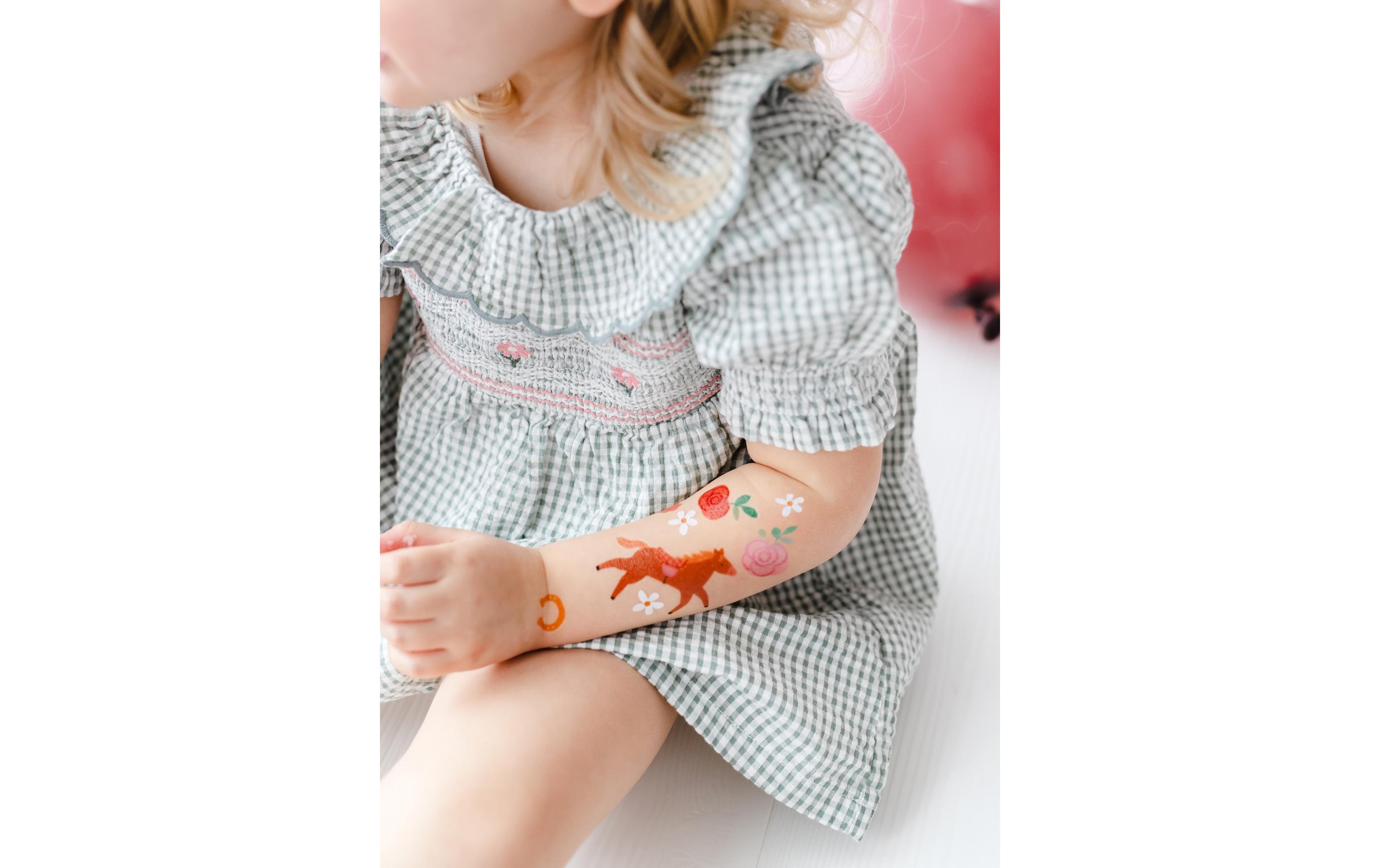 Partydeco Tattoo Set Pferd mix, 16 Stück