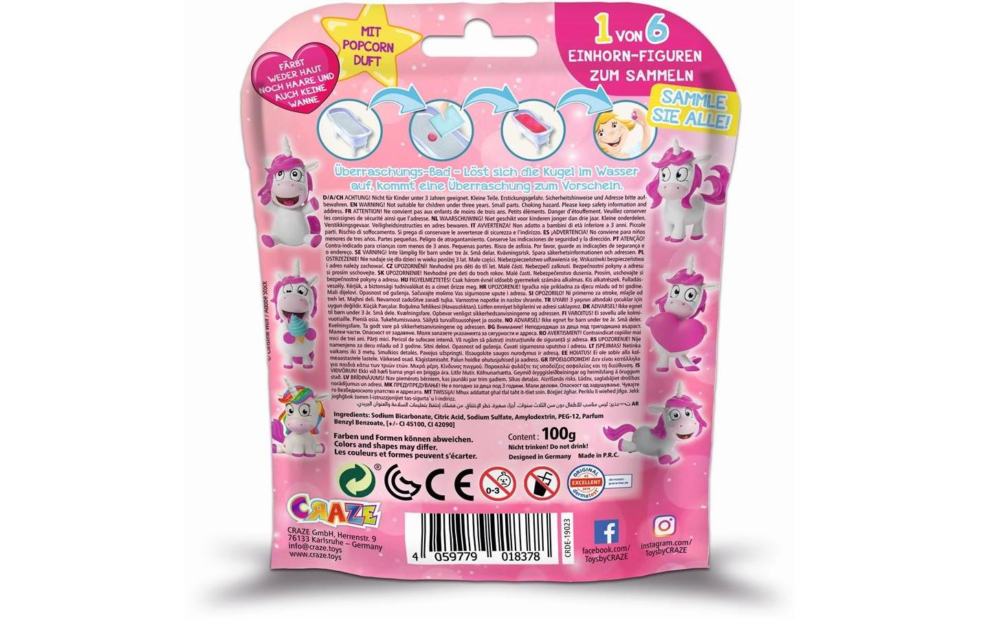 Craze Badekugel Inkee: Mit Überraschung – Unicorn 1 Stück Craze Badekugel Inkee: Mit Überraschung – Unicorn 1 Stück