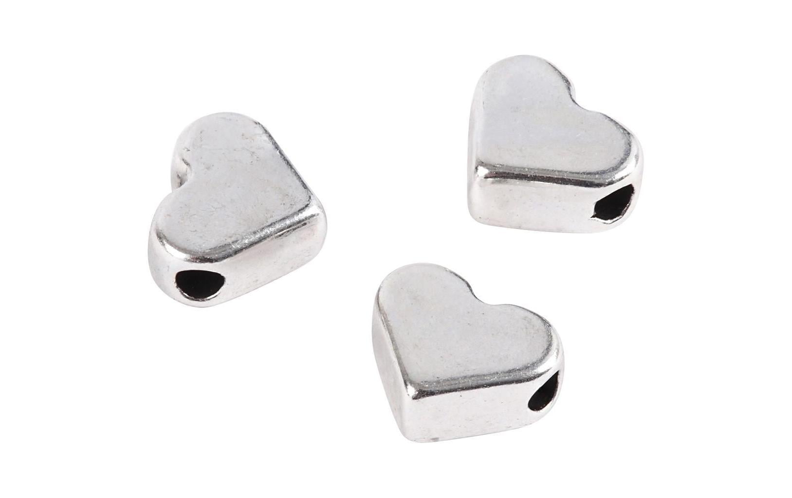 Creativ Company Perlen Herz, 7 mm, Versilbert, 3 Stk. Creativ Company Perlen Herz, 7 mm, Versilbert, 3 Stk.