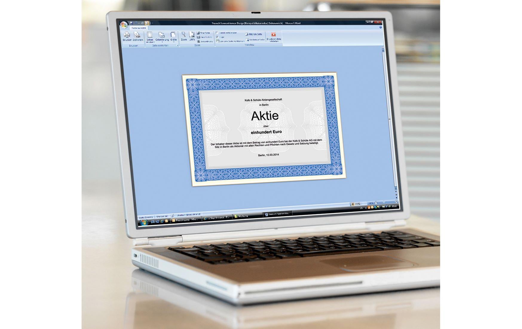 Sigel Motivpapier Wertpapier A4, 185 g, 20 Blatt, Blau