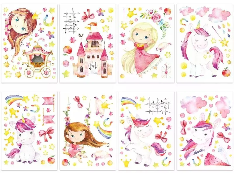Papierdrachen Wandtattoo-Set Einhorn Papierdrachen Wandtattoo-Set Einhorn