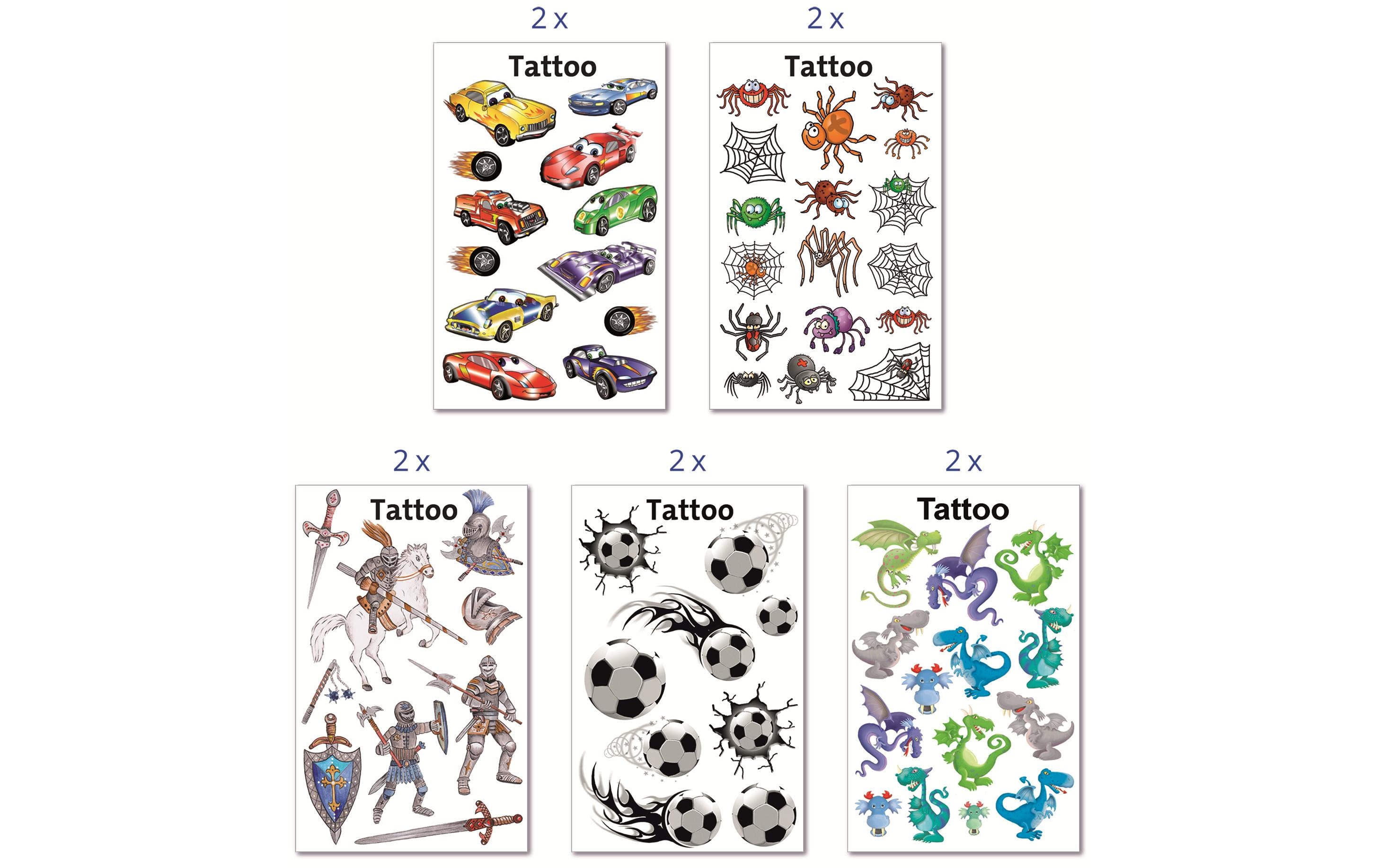 Z-Design Motivsticker Tattoos Jungen 10 Blatt, 122 Sticker