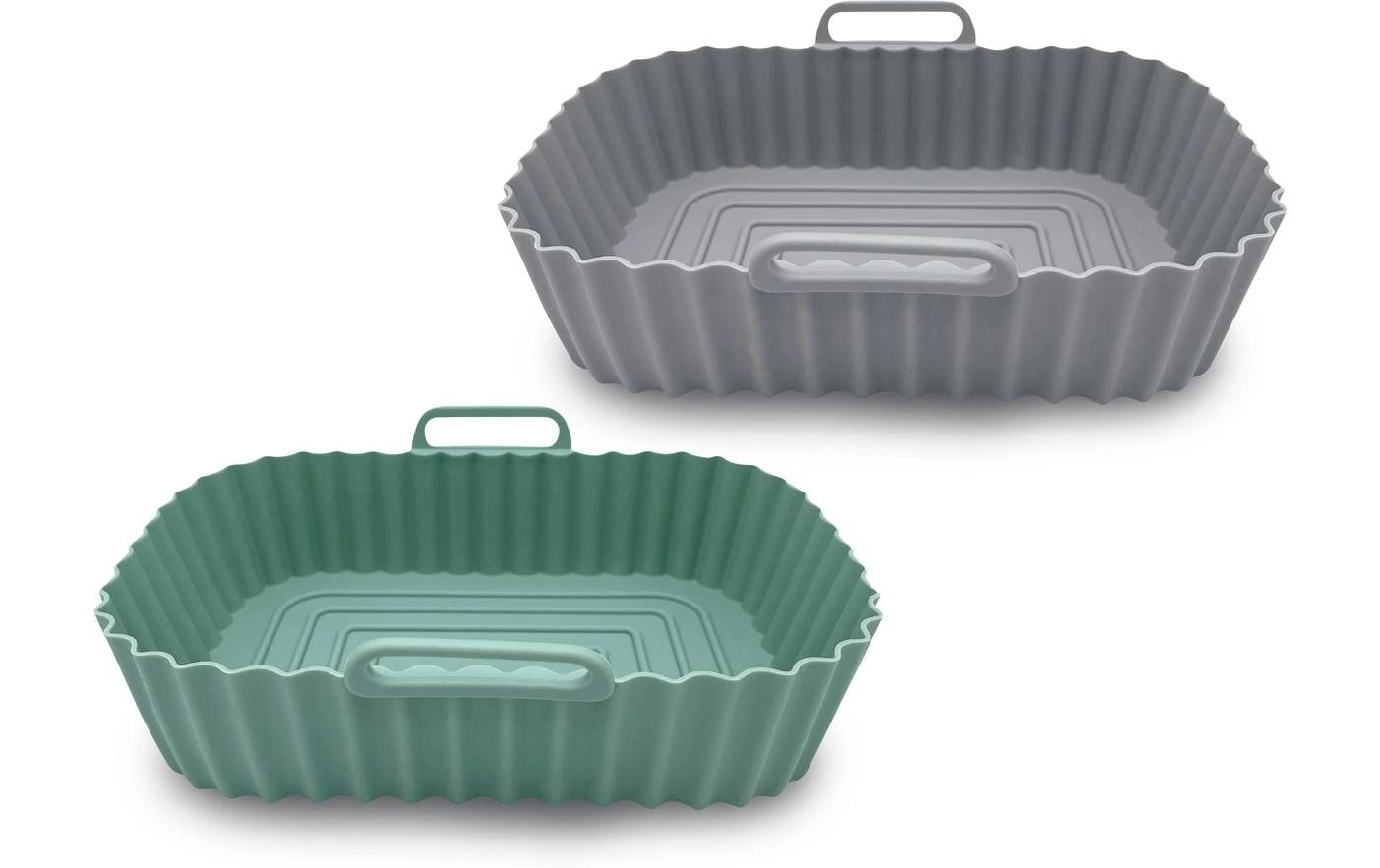 GOURMETmaxx Auflaufform-Set 2 Stück Eckig, Grau/Mint,1500 ml