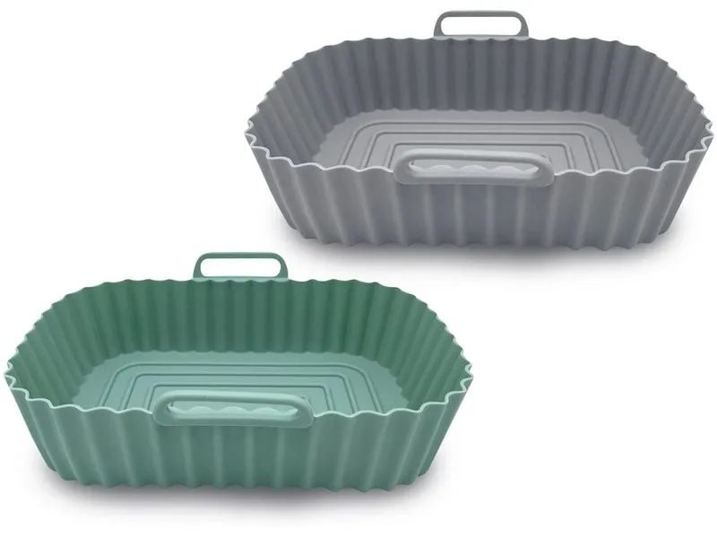 GOURMETmaxx Auflaufform-Set 2 Stück Eckig, Grau/Mint,1500 ml