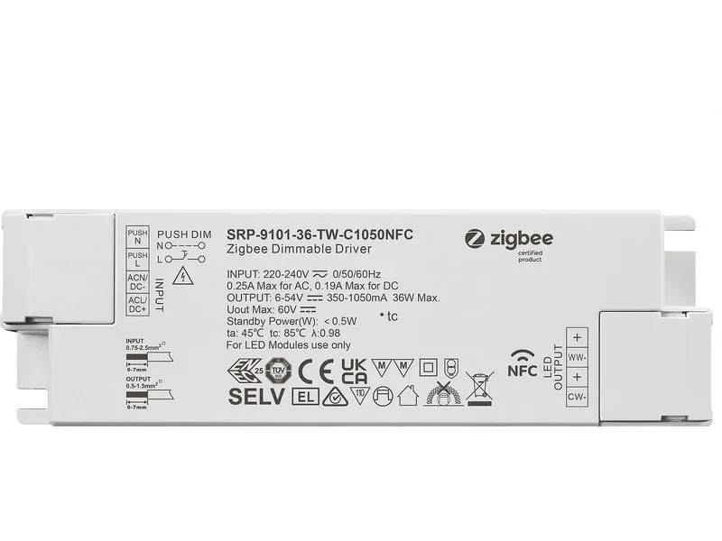 Sunricher SR Zigbee 3.0 NFC Konverter Tunable White 36W Sunricher SR Zigbee 3.0 NFC Konverter Tunable White 36W