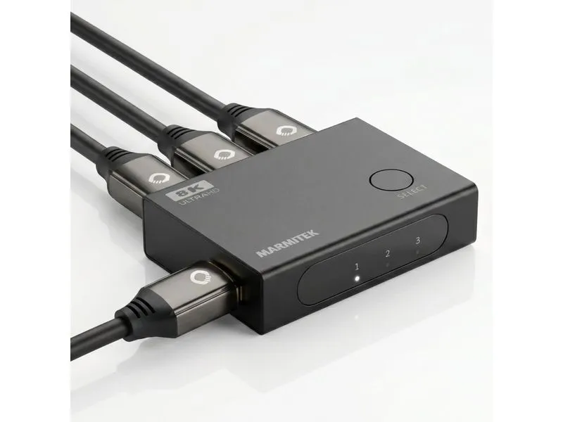 Marmitek Connect 730 3-Port 8K 60 Hz 4K 165 Hz Schwarz