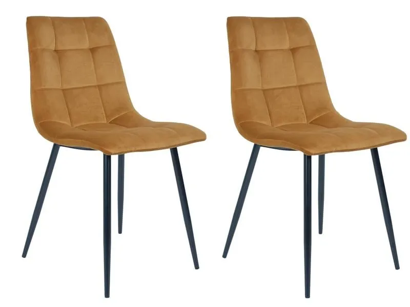 House Nordic Stuhl Middelfart 2 Stück, 86 x 55 cm, Schwarz/Senfgelb House Nordic Stuhl Middelfart 2 Stück, 86 x 55 cm, Schwarz/Senfgelb