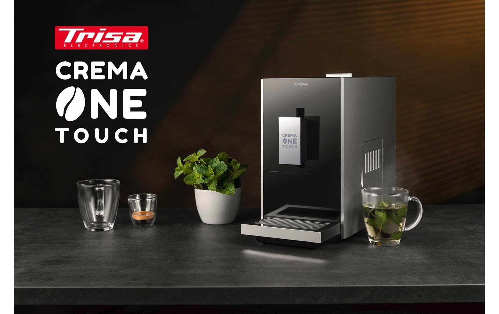 Trisa Siebträgermaschine Crema One Touch Schwarz/Silber