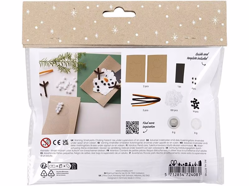 Creativ Company Bastelset Weihnachtskarten mit Schneemann Schneemann