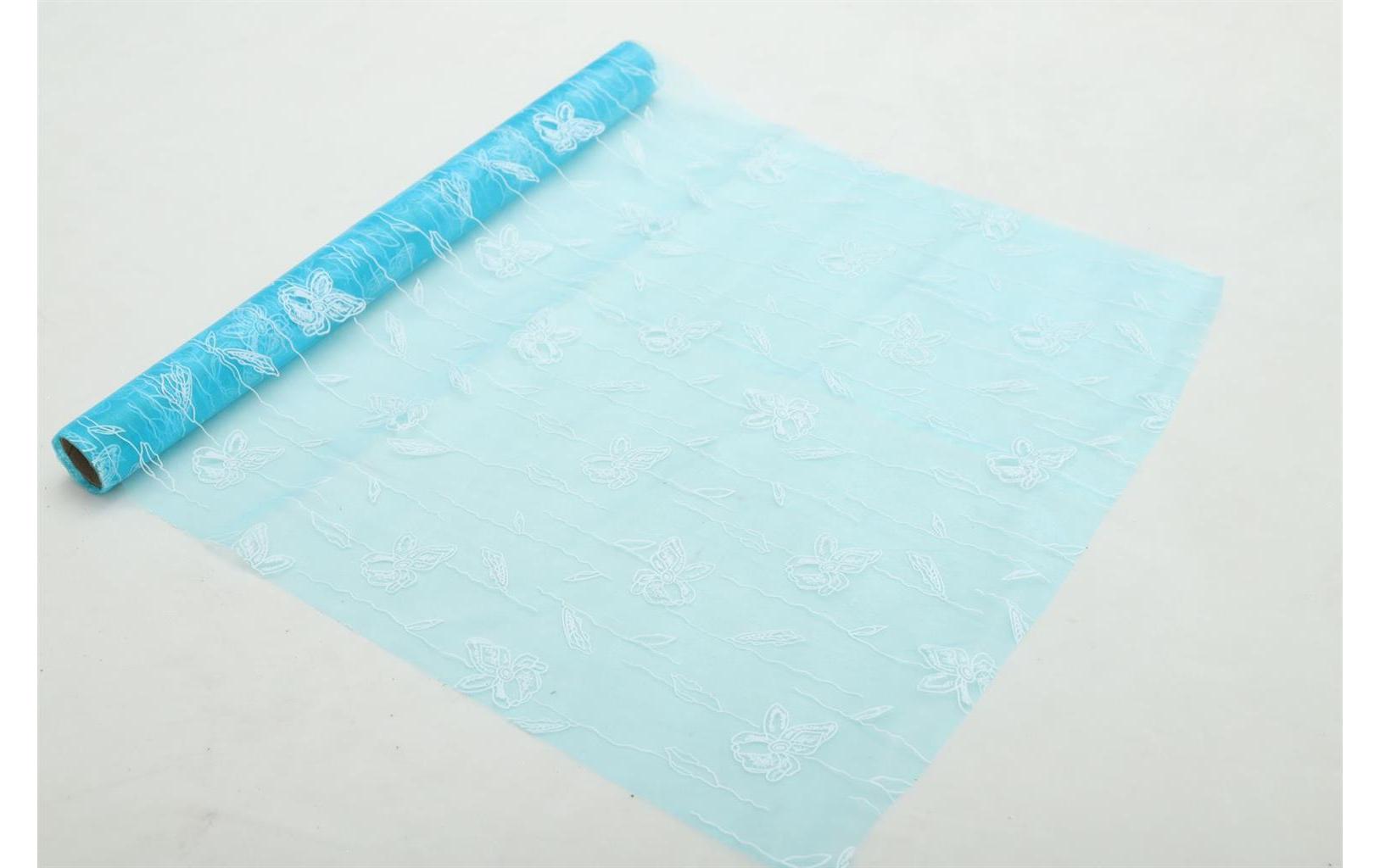 Dameco Stoff Organza Schmetterling 36 cm x 300 cm, Blau