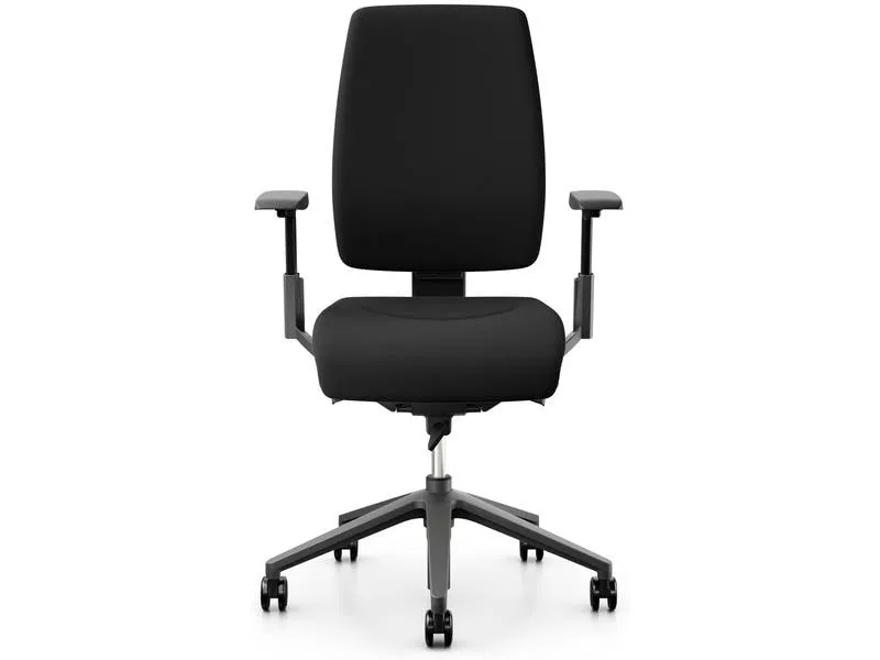 Giroflex Bürostuhl 68 mit Polsterrücken und Armlehnen, Schwarz
