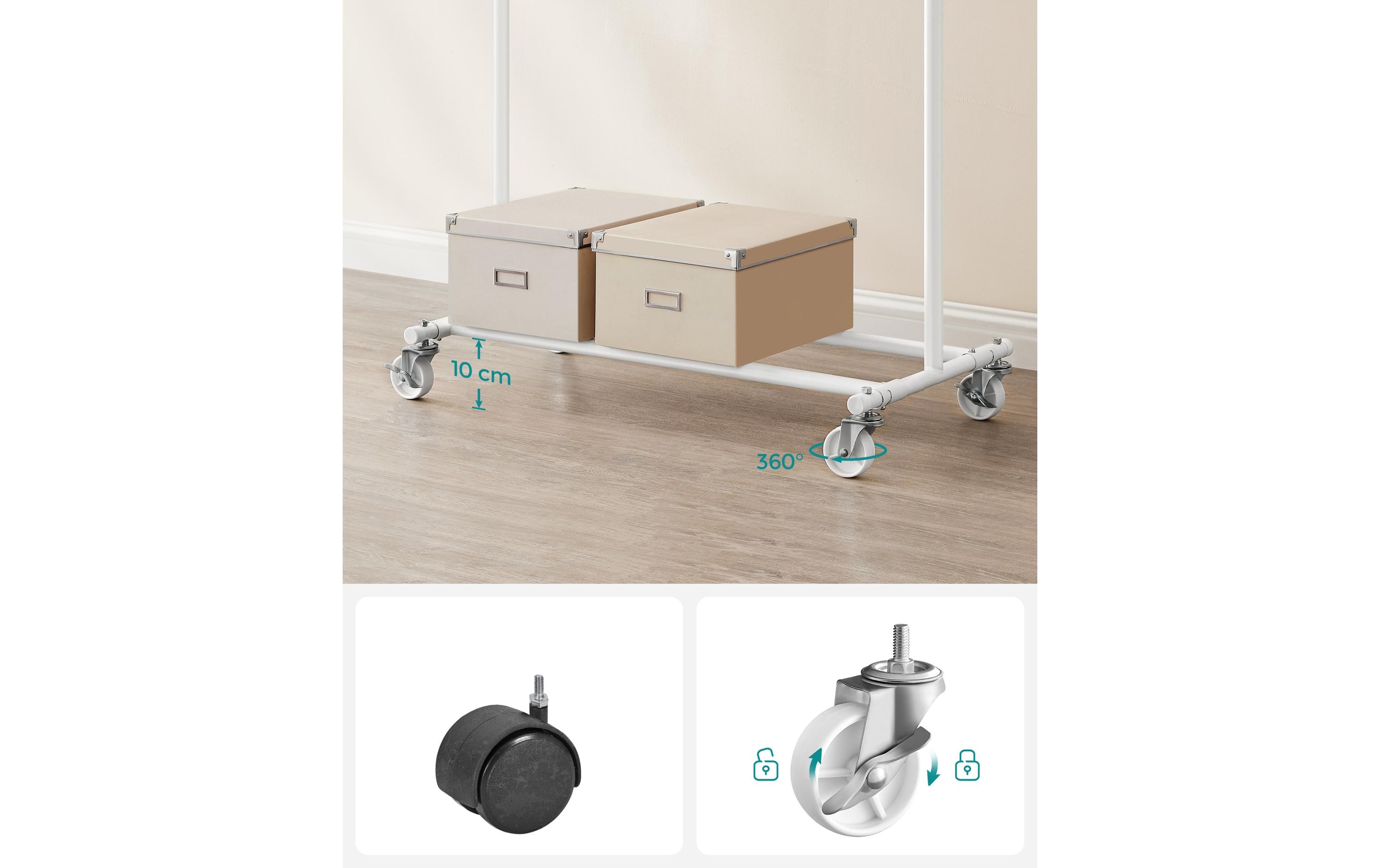 Songmics Garderobenständer ausziehbare Stange Weiss