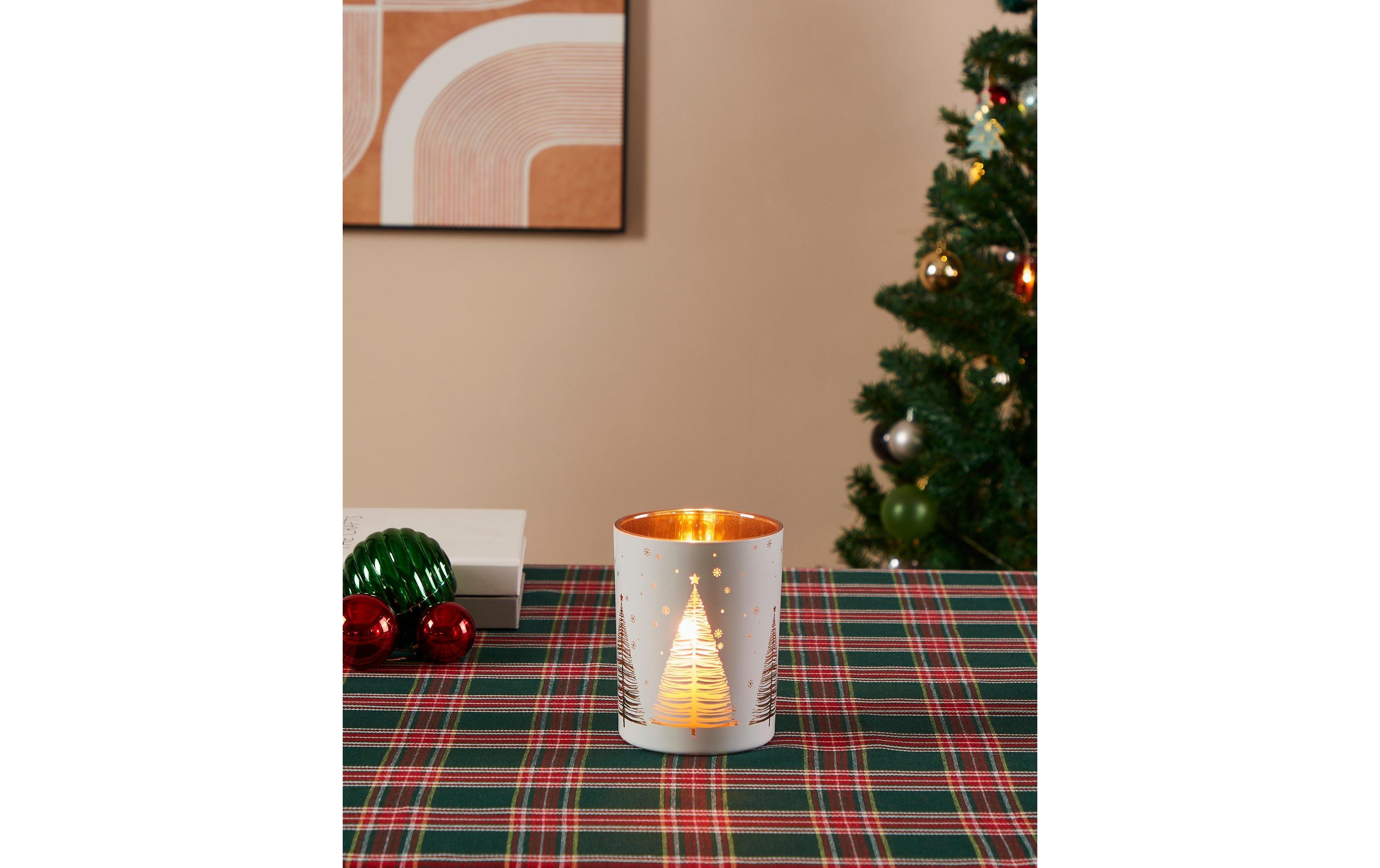 EGLO Weihnachtswindlicht Lukut Ø 10 cm, Gold/Weiss