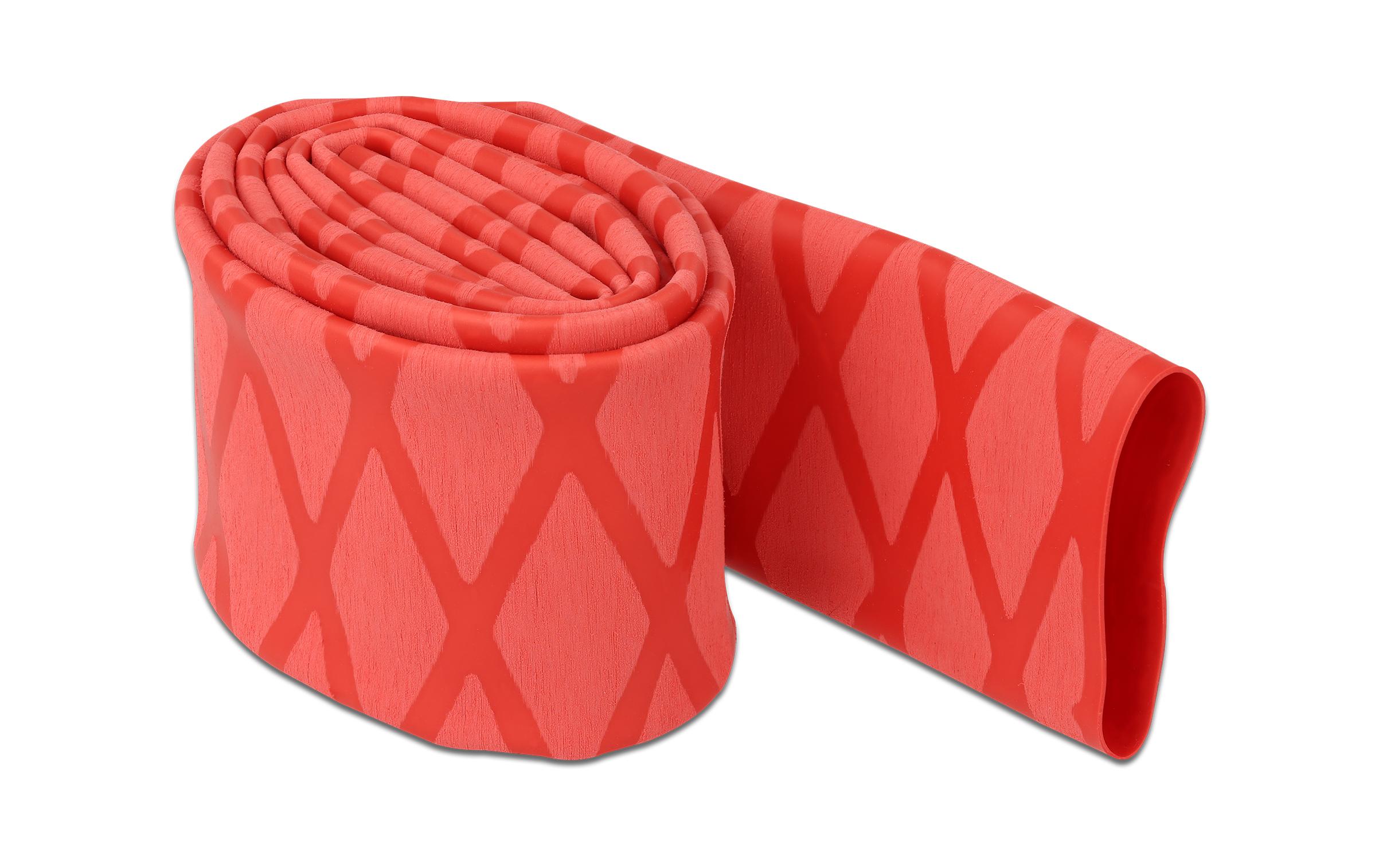 Delock Schrumpfschlauch X-Muster rutschfest 1 m x 30 mm Rot