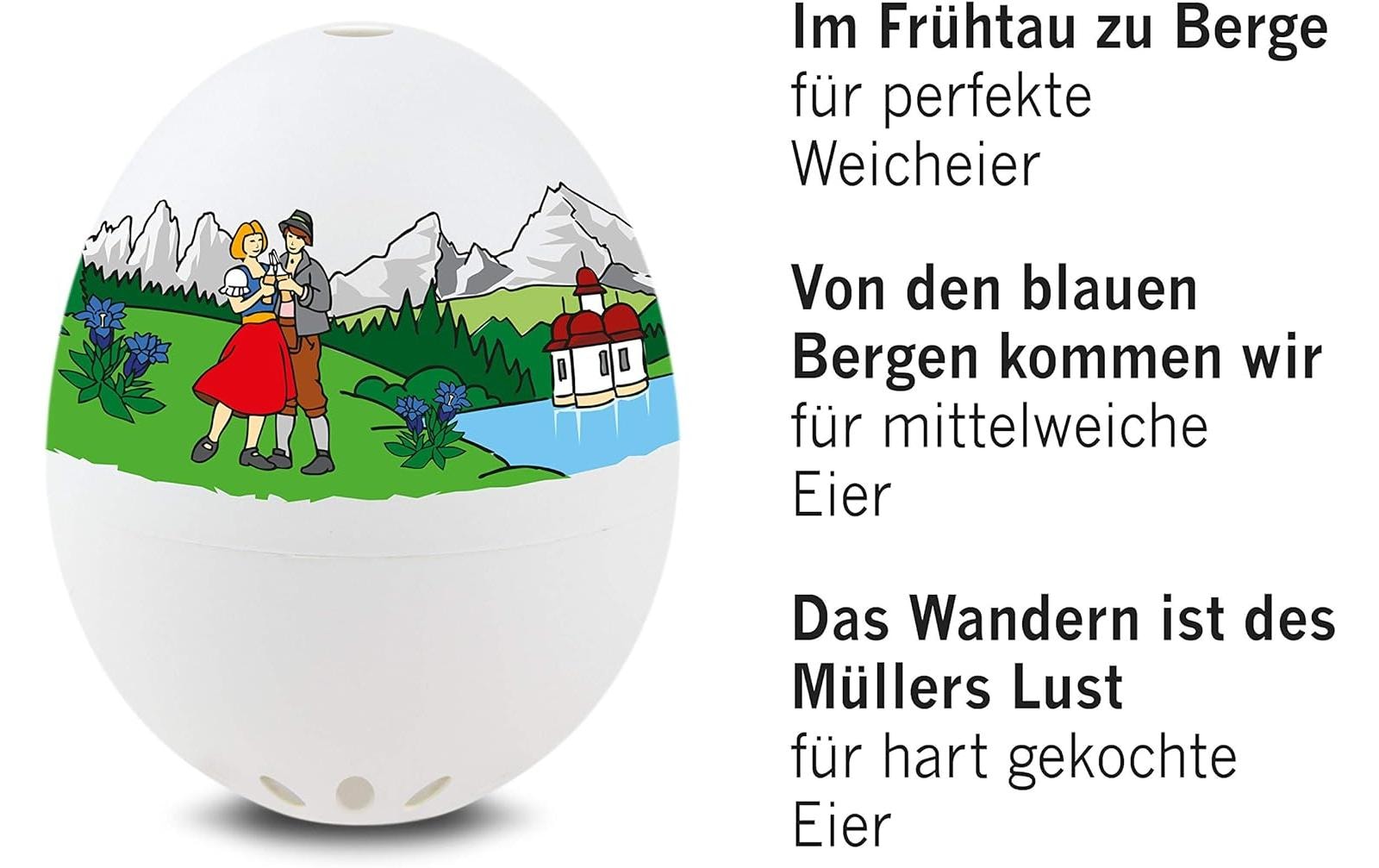 PiepEi Küchentimer Singende Eieruhr Berg, Weiss / Grün