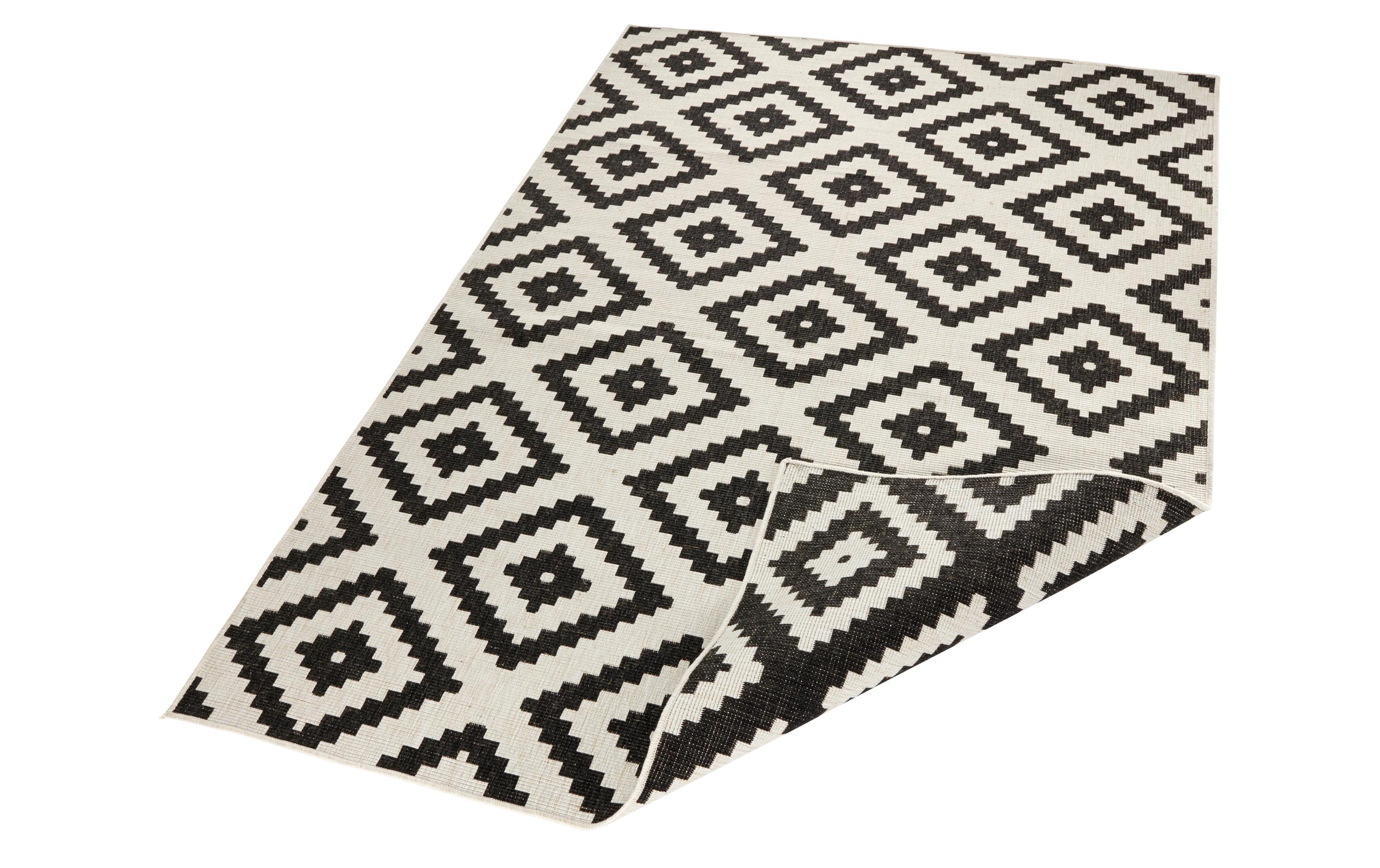 Hanse Home Malta In- & Outdoor Teppich 120 x 170 cm, Schwarz/Crème