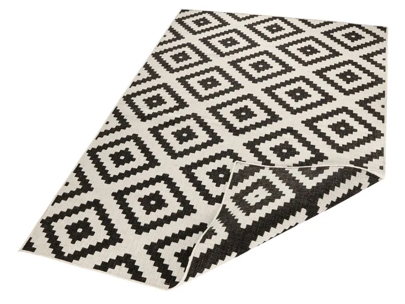 Hanse Home Malta In- & Outdoor Teppich 160 x 230 cm, Schwarz/Crème Hanse Home Malta In- & Outdoor Teppich 160 x 230 cm, Schwarz/Crème