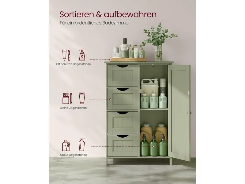 VASAGLE Badezimmerschrank 55 x 82 cm, Grün VASAGLE Badezimmerschrank 55 x 82 cm, Grün