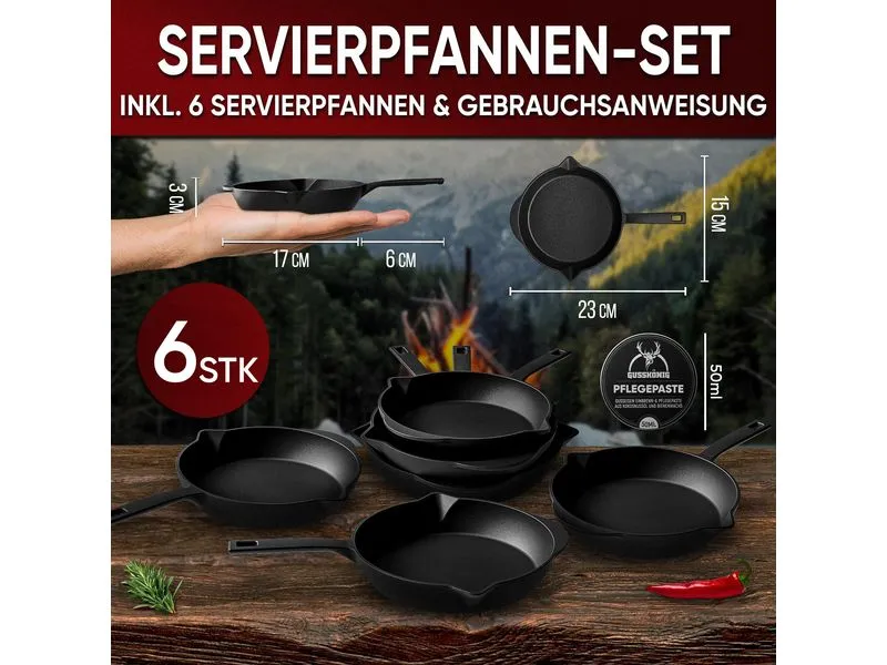 Gusskoenig Eingebrannte Mini-Bratpfanne 6 set