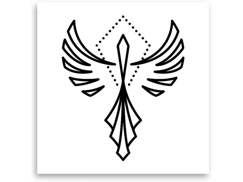 minink Tattoo Abstrakter Phönix Grösse: S (3.5 cm x 4.2 cm) minink Tattoo Abstrakter Phönix Grösse: S (3.5 cm x 4.2 cm)