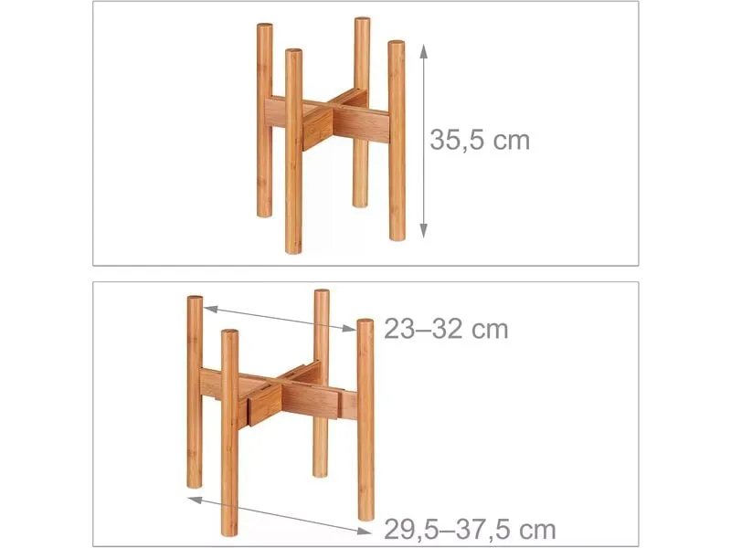 relaxdays Pflanzenständer verstellbar 35.5 cm, Hellbraun relaxdays Pflanzenständer verstellbar 35.5 cm, Hellbraun
