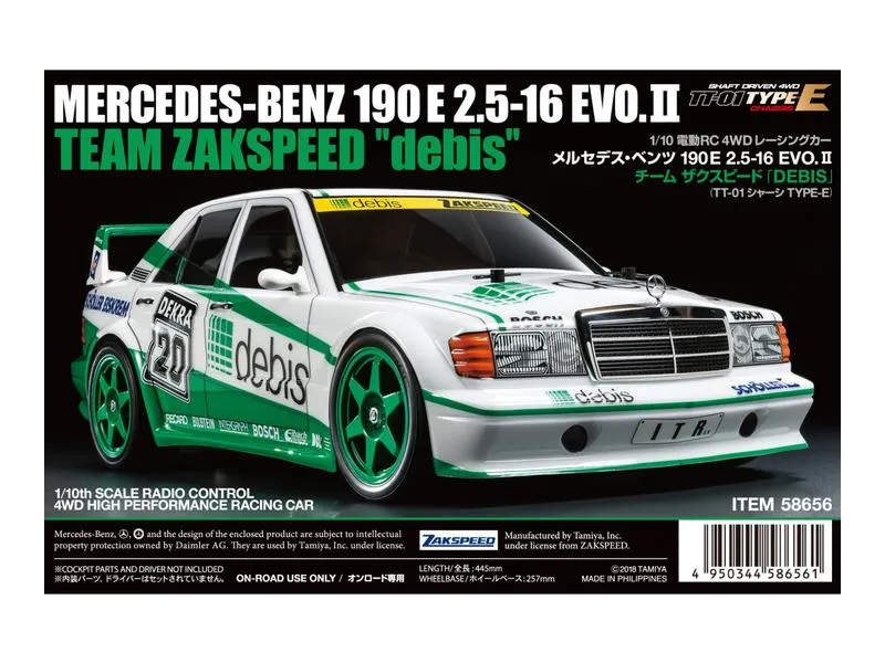Tamiya Tourenwagen MB 190E 2.5 EVO II TT-01E Bausatz, 1:10