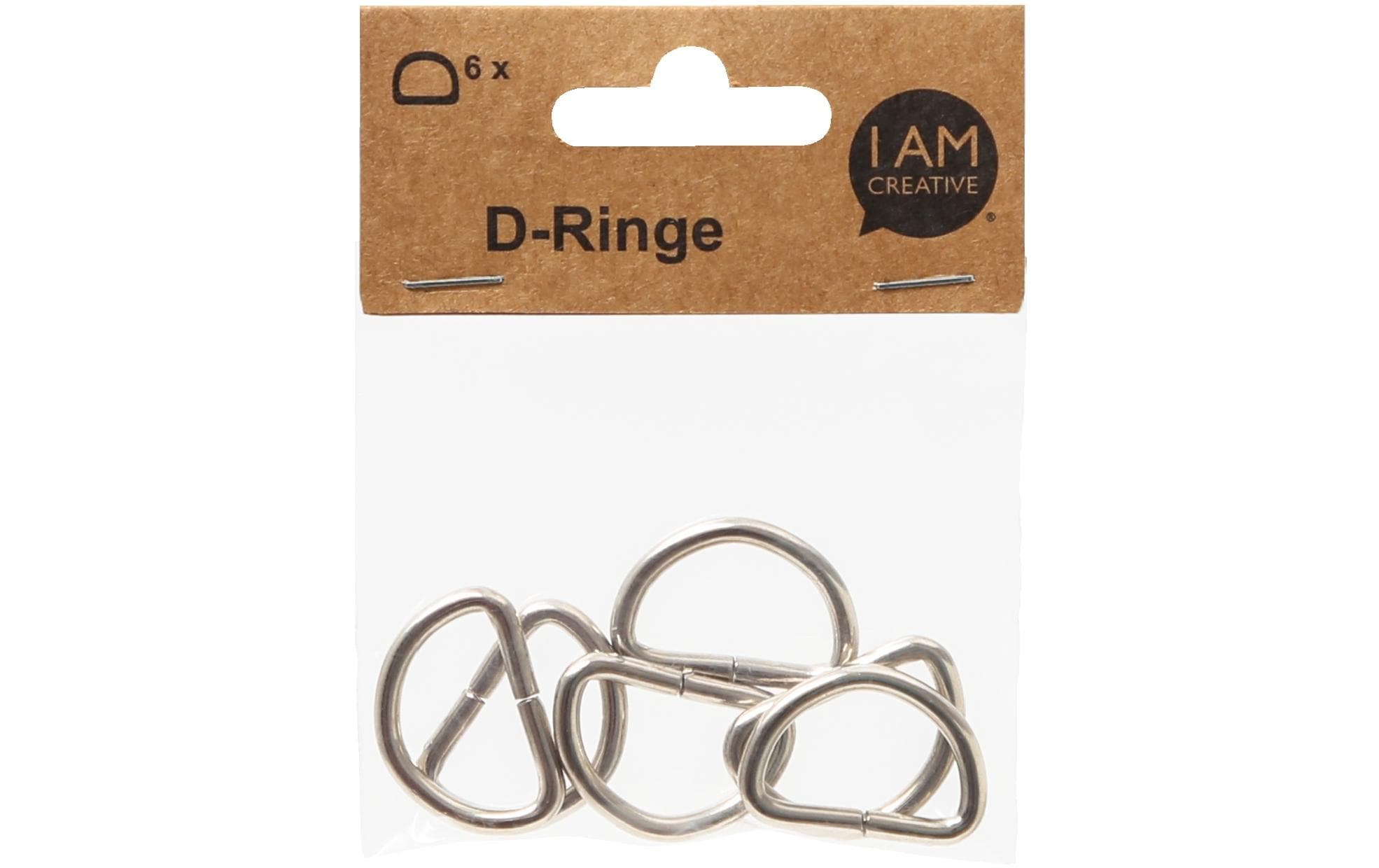 lalana Anhänger D-ring zum Öffnen 32 x 22 mm, 6 Stück