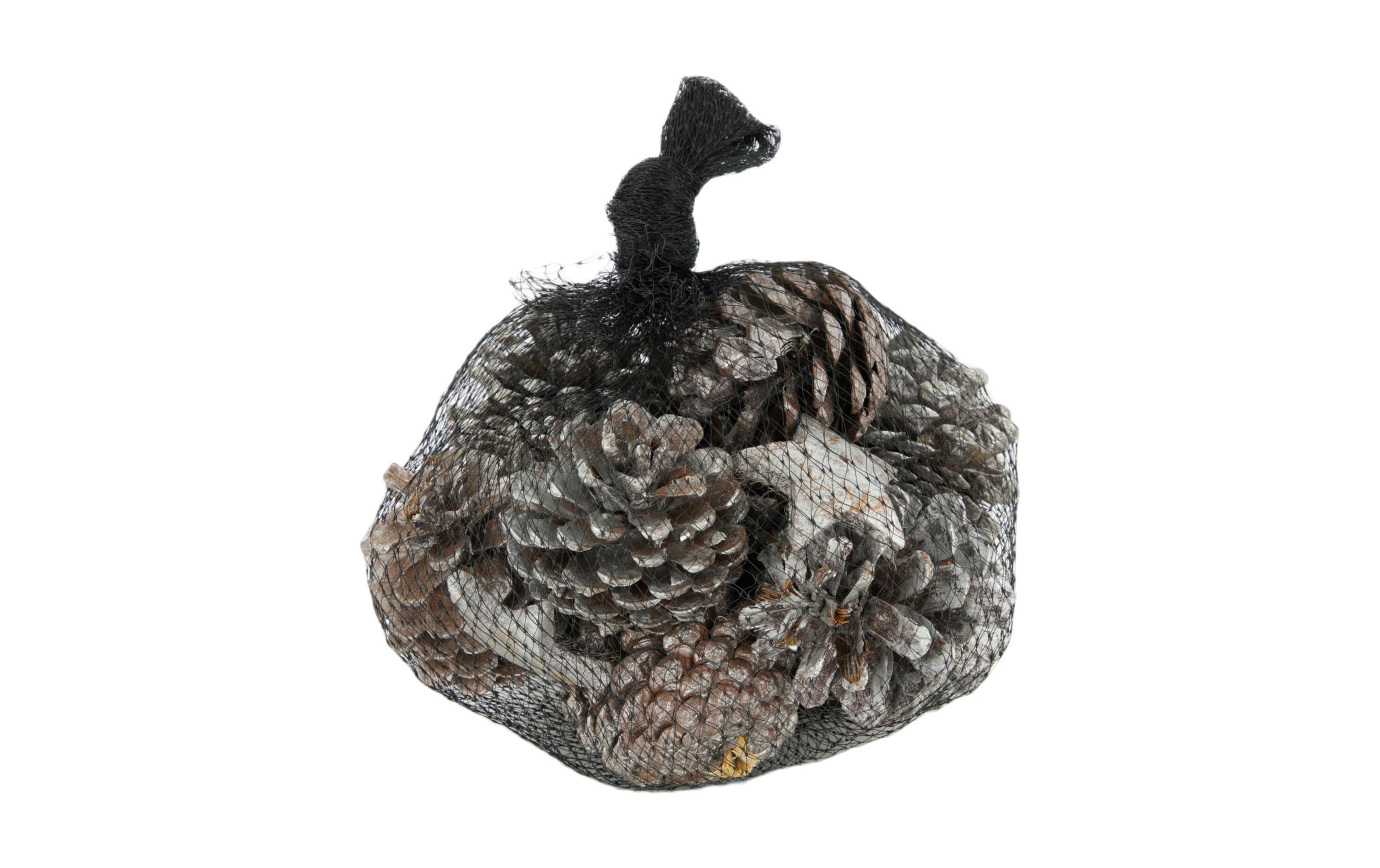 CHALET Streudeko Tannenzapfen 6 Stück, Silber