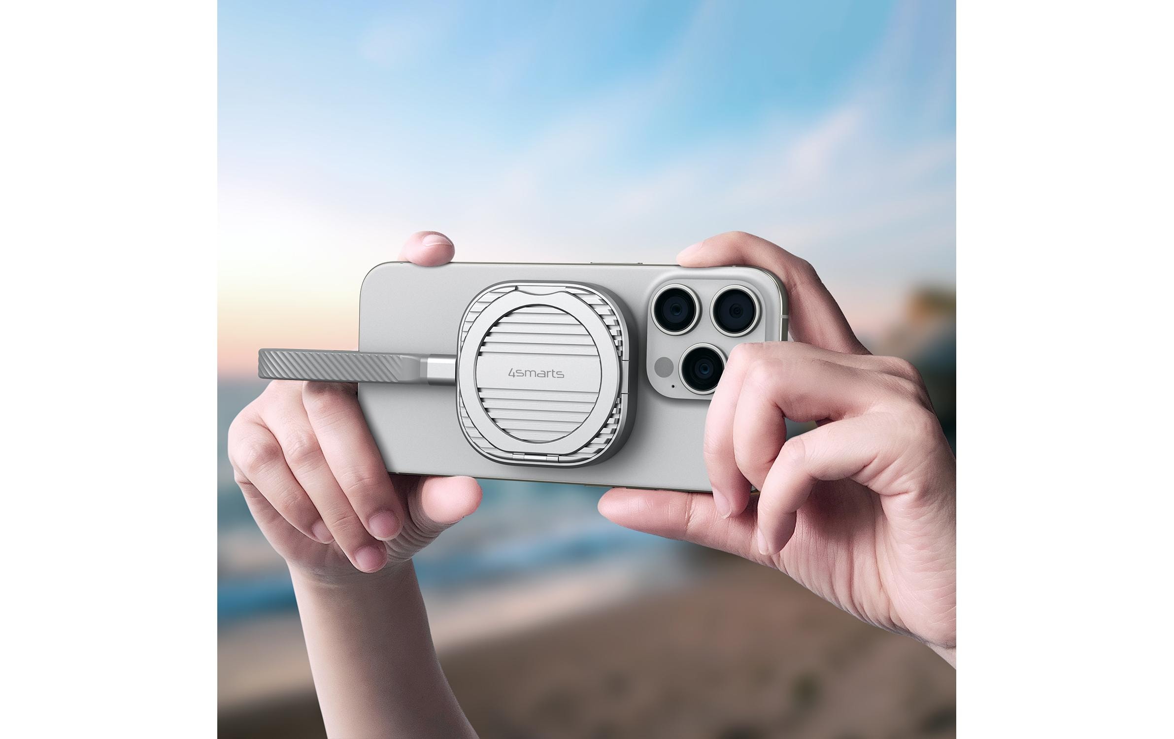 4smarts Magnetisches SSD-Gehäuse Kickstand MagSafe-kompatibel grau