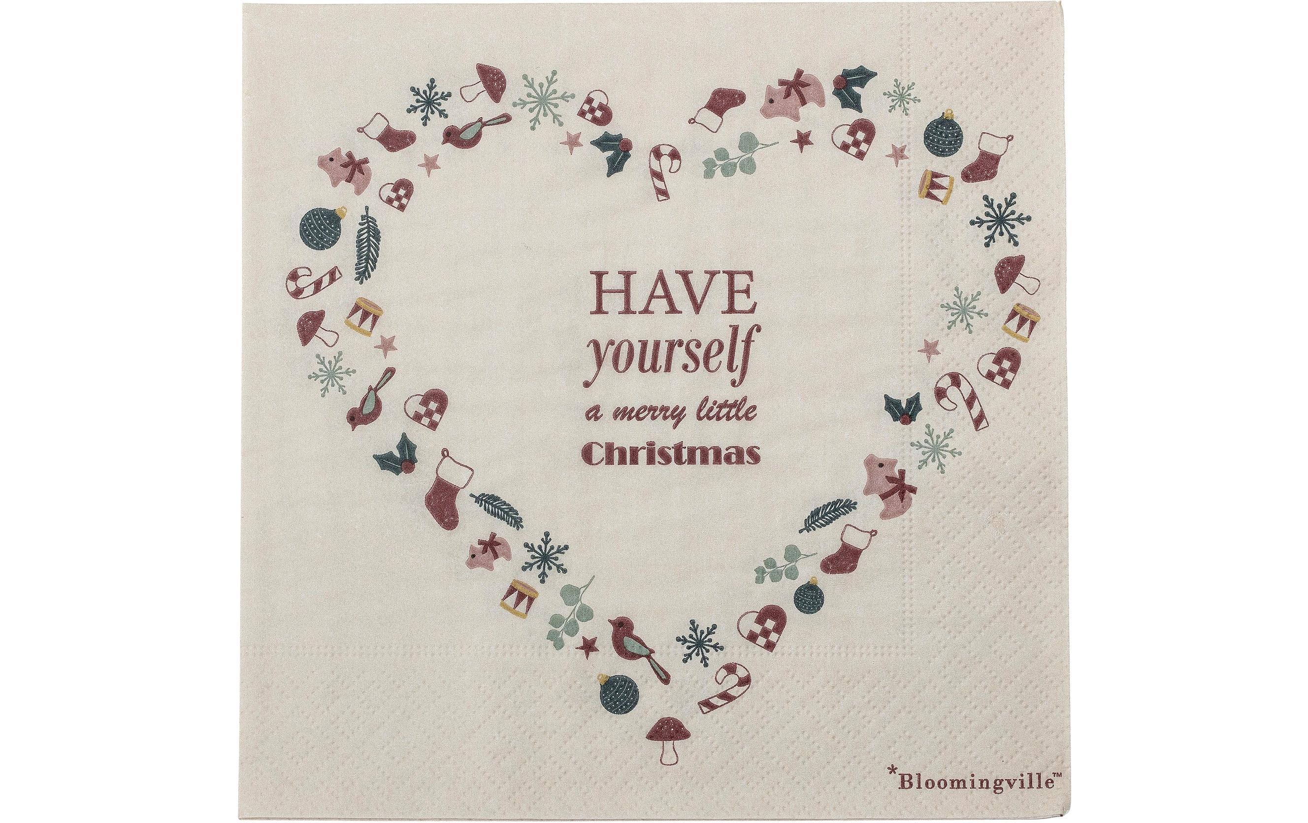 Bloomingville Weihnachtsservietten Paia 33 cm x 33 cm, 20 Stück