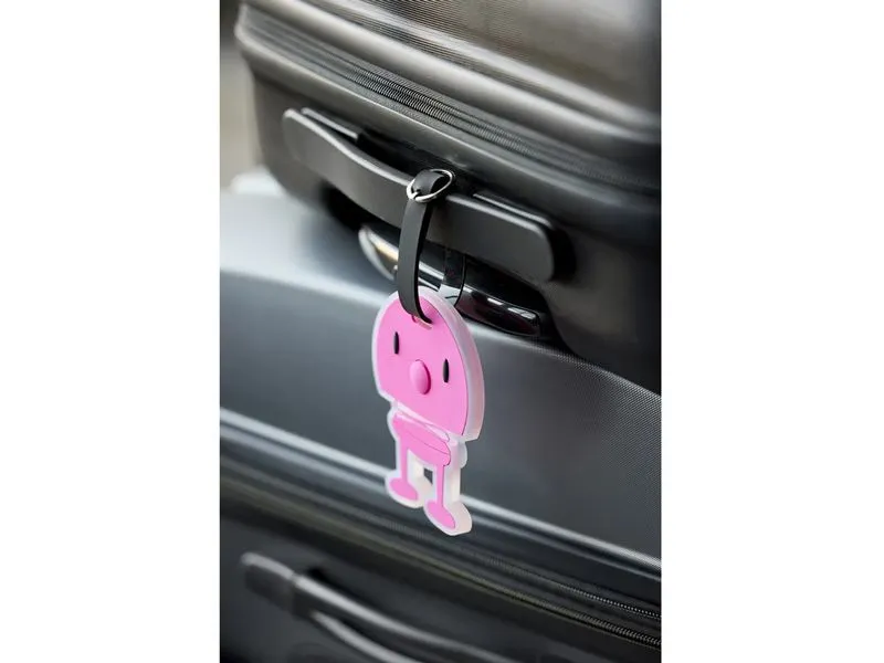 Hoptimist Kofferlabel Pink/Schwarz Hoptimist Kofferlabel Pink/Schwarz