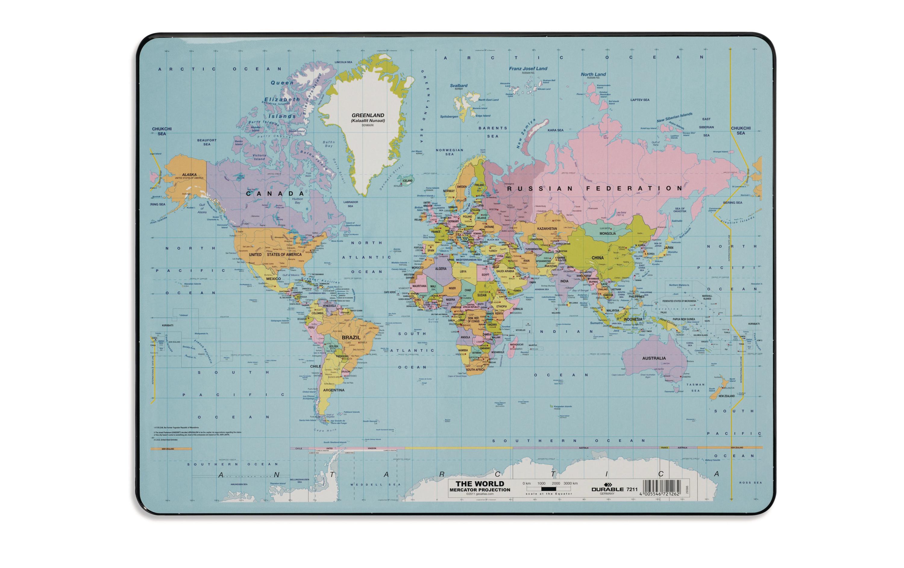DURABLE Schreibunterlage 530 x 400 mm Weltkarte DURABLE Schreibunterlage 530 x 400 mm Weltkarte